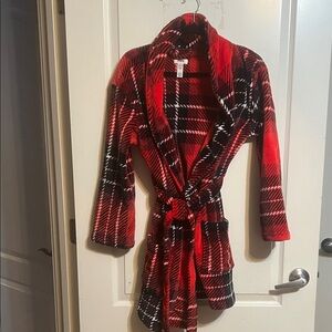 Victoria's Secret Red and Black Plaid Robe